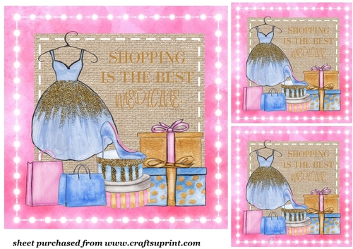 3 Shopping is the best medicine card fronts/toppers