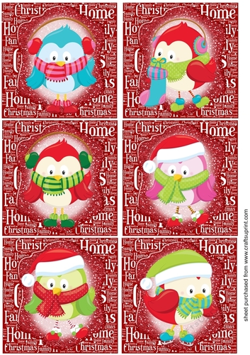 6 Christmas owl toppers