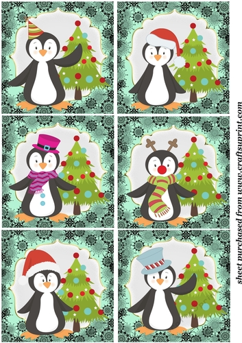 6 Christmas penguin toppers 1