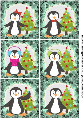 6 Christmas penguin toppers 2