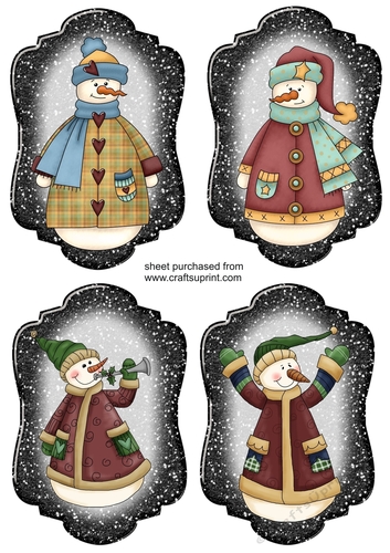4 Frosty snowman toppers