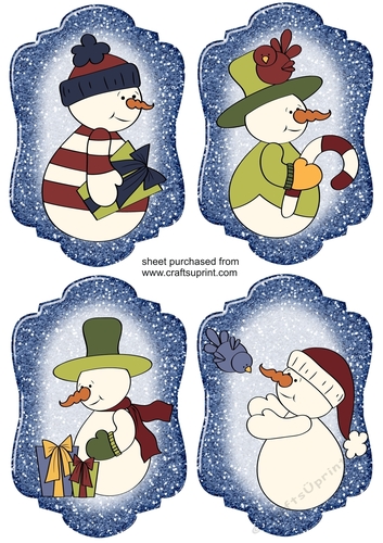 4 Frozy nose snowman toppers