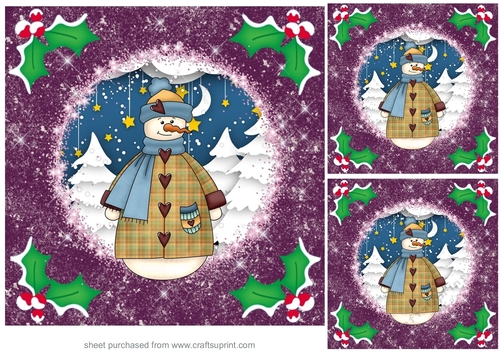 3 Christmas frosty card fronts/toppers 1