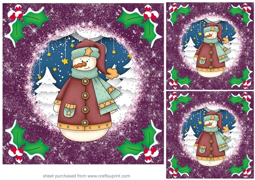 3 Christmas frosty card fronts/toppers 2