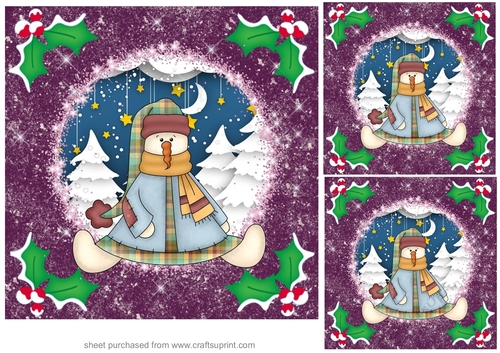 3 Christmas frosty card fronts/toppers 3