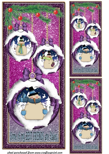 3 Some of my best friends are flakes bauble card fronts/toppers