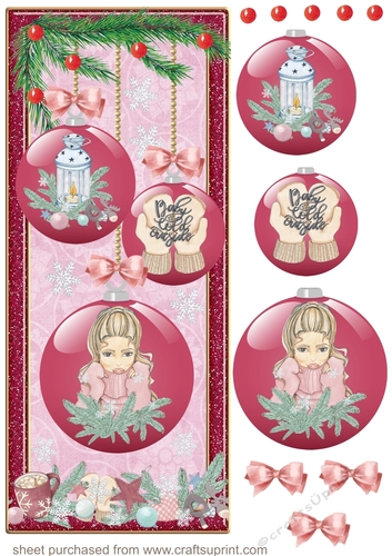 Baby its cold outside bauble card front 1