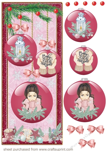Baby its cold outside bauble card front 2