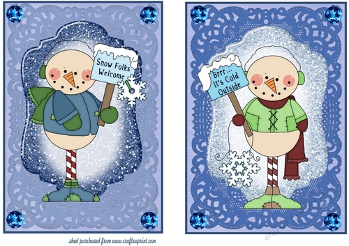 2 Frosty snowman card fronts 2