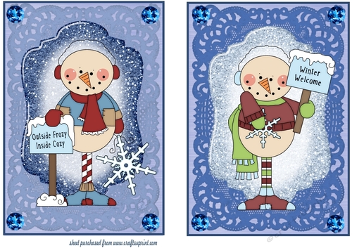 2 Frosty snowman card fronts 3