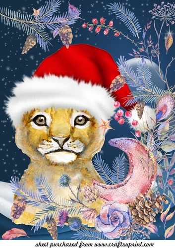 Large Christmas lion topper