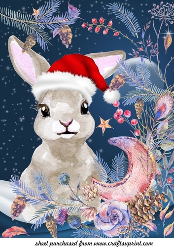 Large Christmas rabbit topper