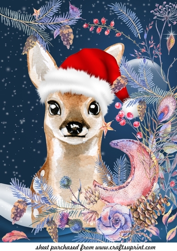 Large Christmas fawn topper