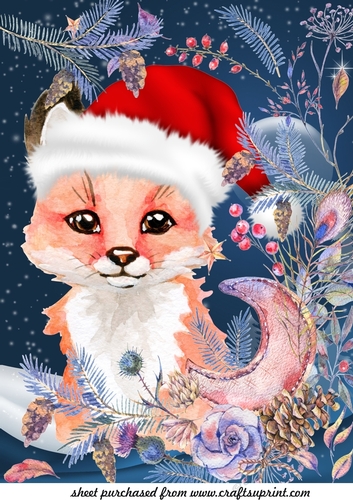 Large Christmas fox topper