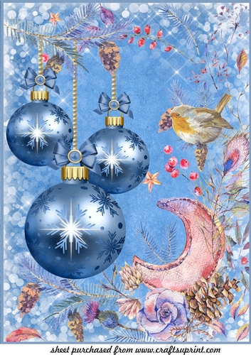 Large blue Christmas baubles topper 3