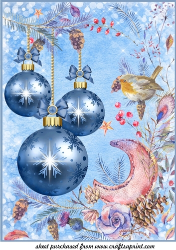 Large blue Christmas baubles topper 2