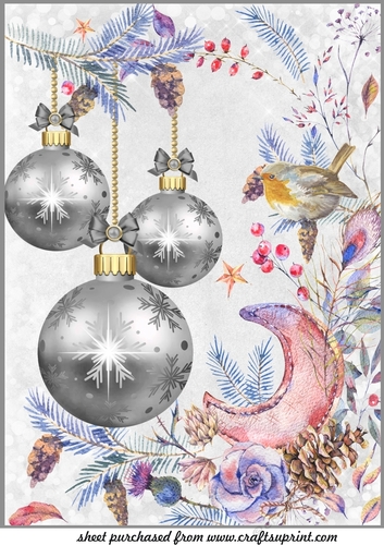 Large grey Christmas baubles topper 