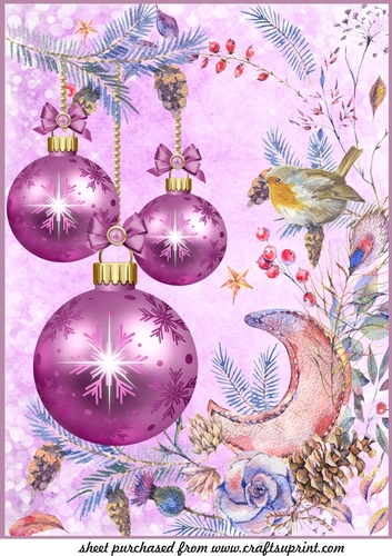 Large pink Christmas baubles topper 1