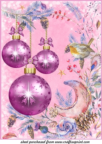 Large pink Christmas baubles topper 2