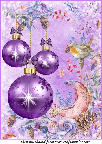 Large purple Christmas baubles topper 