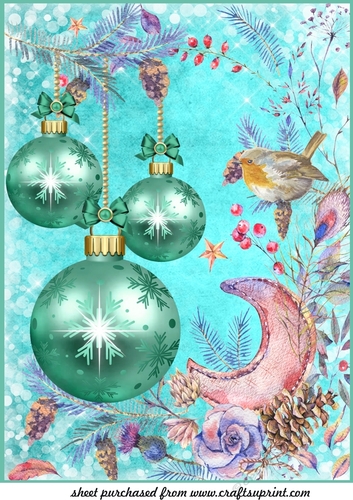 Large teal Christmas baubles topper 