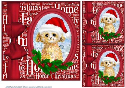 3 Christmas kid goat card fronts/toppers