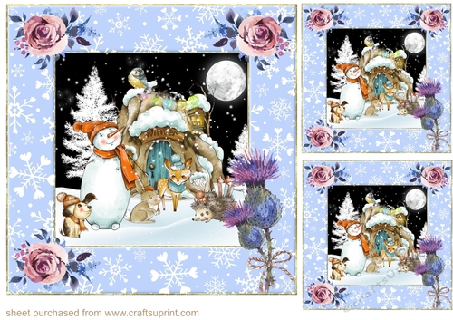 3 Christmas friends card front/toppers