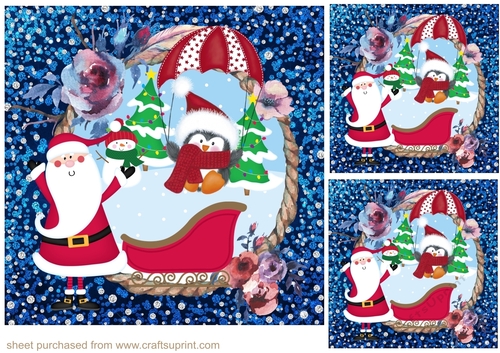 3 Catch me Santa card fronts/toppers