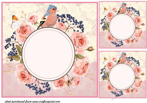 3 Pink floral card fronts/toppers 4