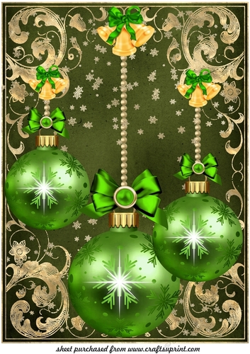 Large green and gold Christmas bauble topper 