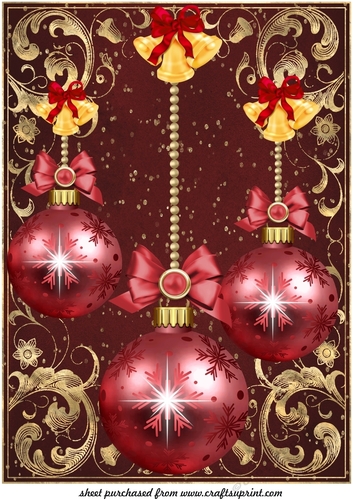 Large red and gold Christmas bauble topper 