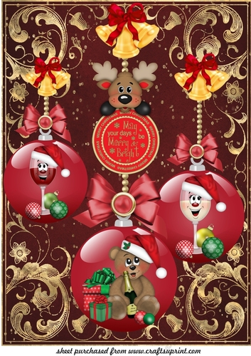 Large May your Christmas by Merry and Bright Bauble topper