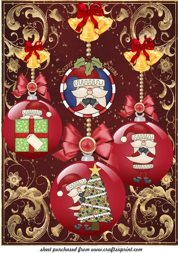 Large secret Santa bauble topper