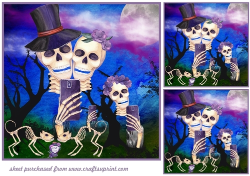 3 Its still about the selfie Halloween card fronts/toppers