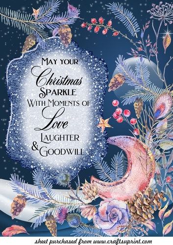 Large May your Christmas sparkle floral topper