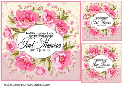 3 Floral Birthday card fronts/toppers