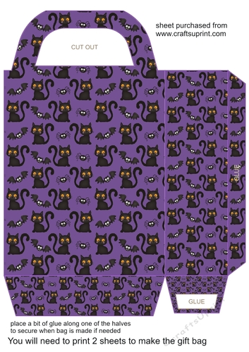 Halloween cats and bats gift bag