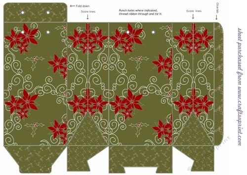 Red poinsettia pinch bag 