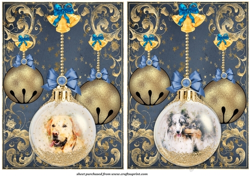 2 Cute Christmas pup card fronts/toppers 1
