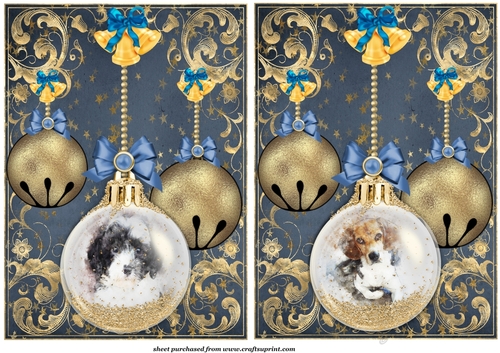2 Cute Christmas pup card fronts/toppers 2