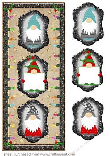 Christmas gnomes trio card front