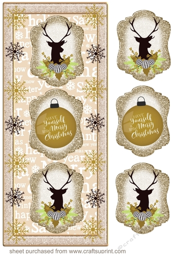 Christmas stag trio card front 1