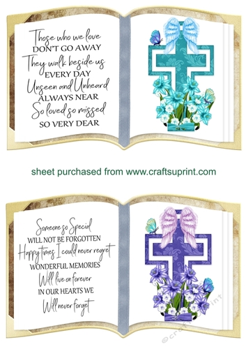2 Blue sympathy faux book toppers