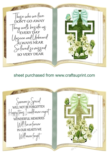 2 Green sympathy faux book toppers