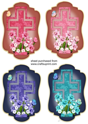 Pink and blue sympathy toppers