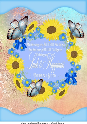 Large wings of a butterfly verse topper