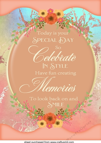Large floral special day verse topper