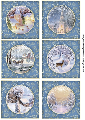 6 Beautiful Christmas scenes toppers