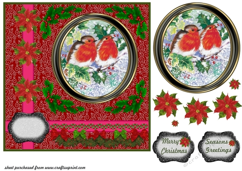 Christmas robin card front 1