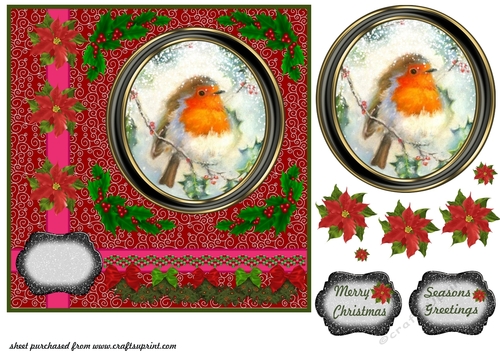 Christmas robin card front 2